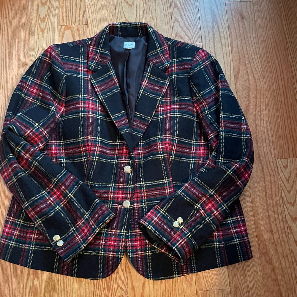 NWT J crew Plaid Wool Blazer Size 18